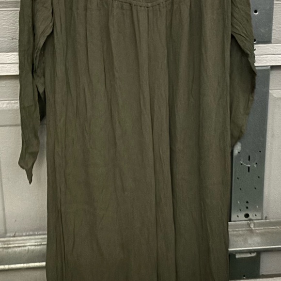 Olive Green Off The Shoulder Pants Romper (NWT) - Picture 1 of 4